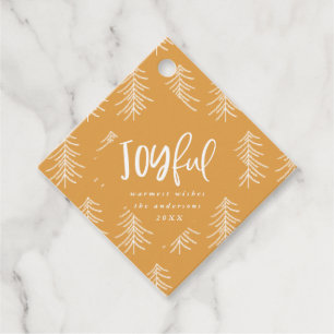 Joyful photo and Christmas tree holiday favour Favour Tags