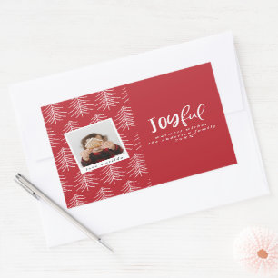 Joyful photo and Christmas tree holiday favour Sticker