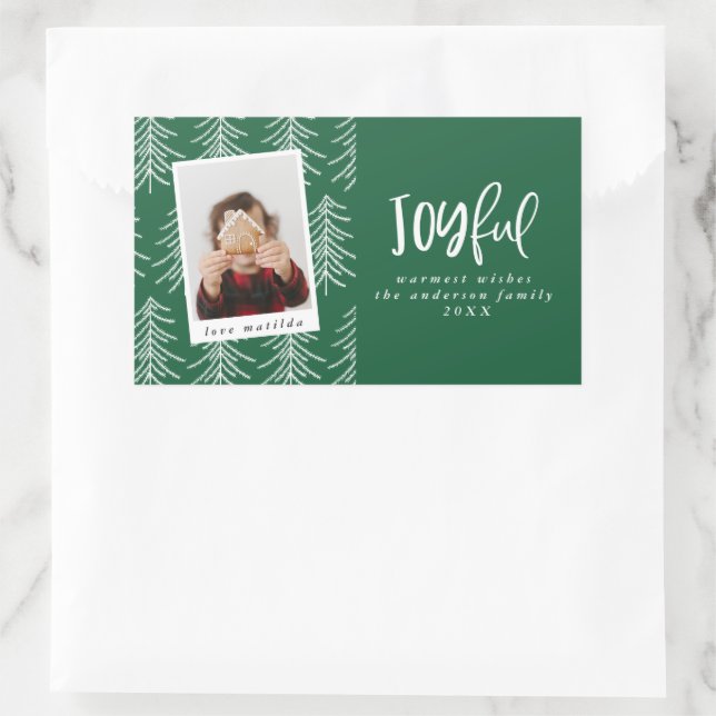 Joyful photo and Christmas tree holiday favour Sticker (Bag)
