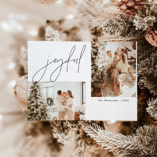 Joyful Photo Christmas Card | Modern Holiday Card