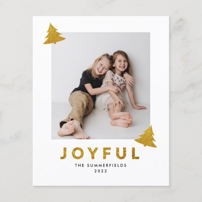 Joyful Photo Christmas Holiday Card (Front)