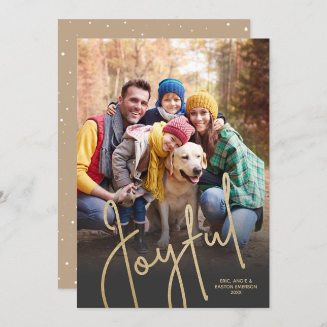 Joyful Photo Christmas Holiday Card (Front/Back)