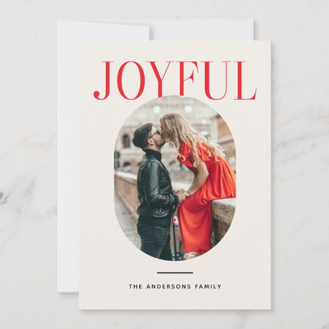 Joyful Photo Christmas | Minimalist New Year Holiday Card (Front)