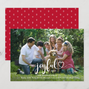 Joyful Photo Script Christmas Holiday Card