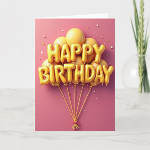 Joyful Pink Birthday Card