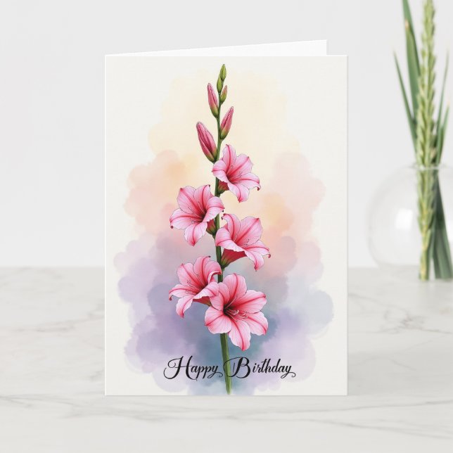 Joyful Pink Bloom Card (Front)