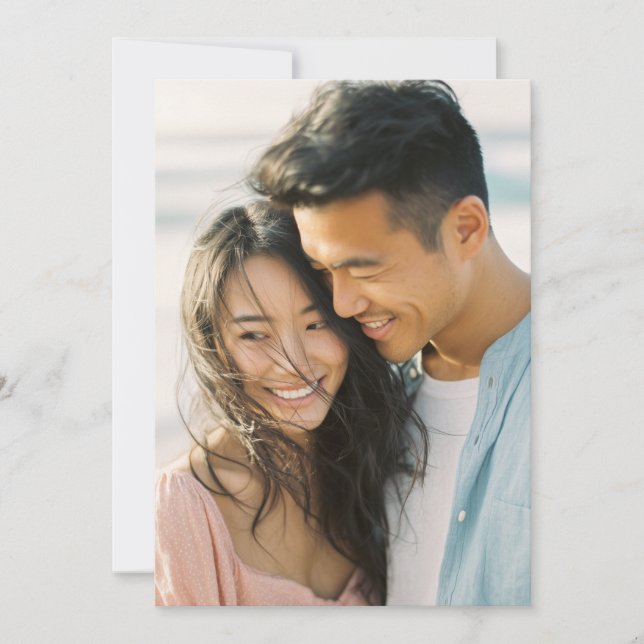 Joyful Pink Blue Photo Invitation (Front)