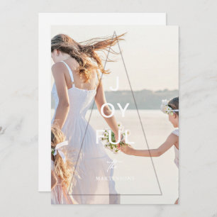 Joyful Pink Tree Overlay Christmas Holiday Card