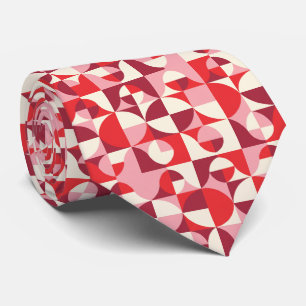 Joyful Pinky Pink and Juicy Red Retro Mod Tie