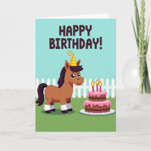 Joyful Pixel Horse Card