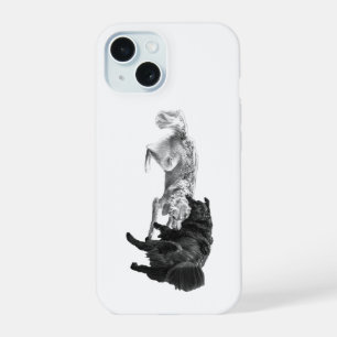 Joyful Pugs, Shaded Device iPhone 15 Case