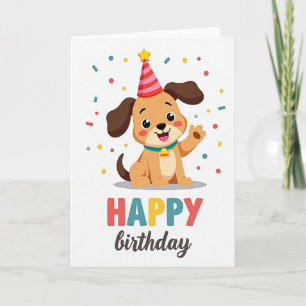 Joyful Pup Hat Birthday Card