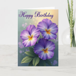 Joyful Purple Blossom Birthday Card