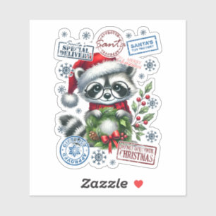 Joyful Raccoon Celebrates the Holidays