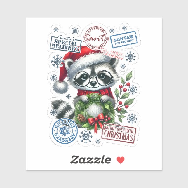 Joyful Raccoon Celebrates the Holidays (Sheet)