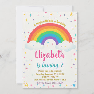 Joyful Rainbow Birthday Invitation