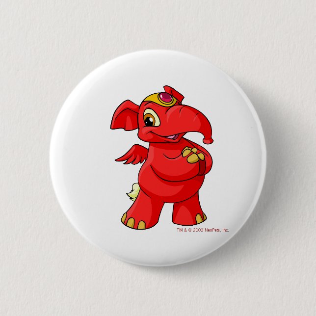 Joyful red Elephante 2 Inch Round Button (Front)