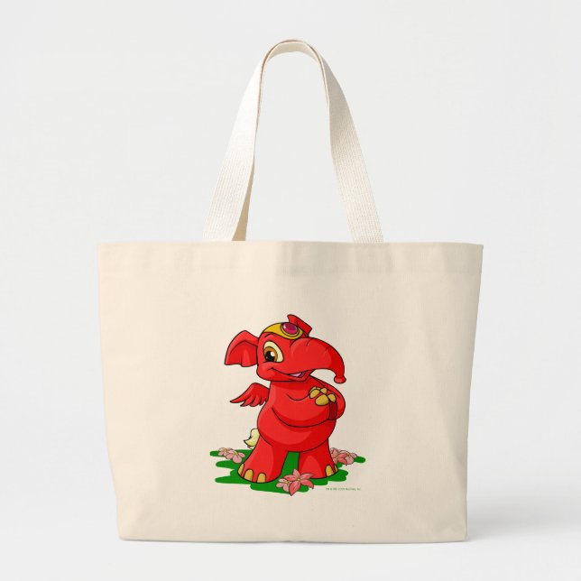 Joyful red Elephante in Shenkuu Large Tote Bag (Front)