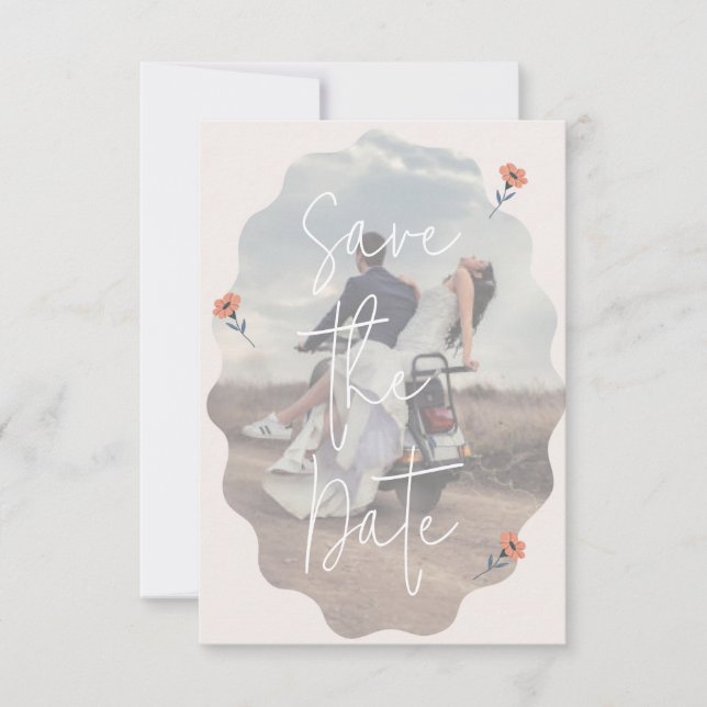 Joyful Retro mariage rose Enregistrer la carte des (Devant)