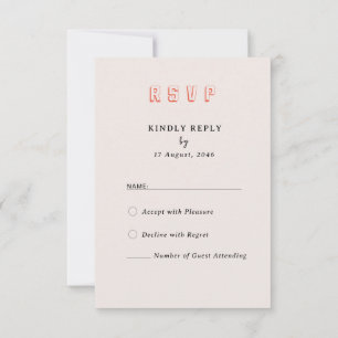 Joyful Retro Summer Floral Pink Wedding RSVP Card