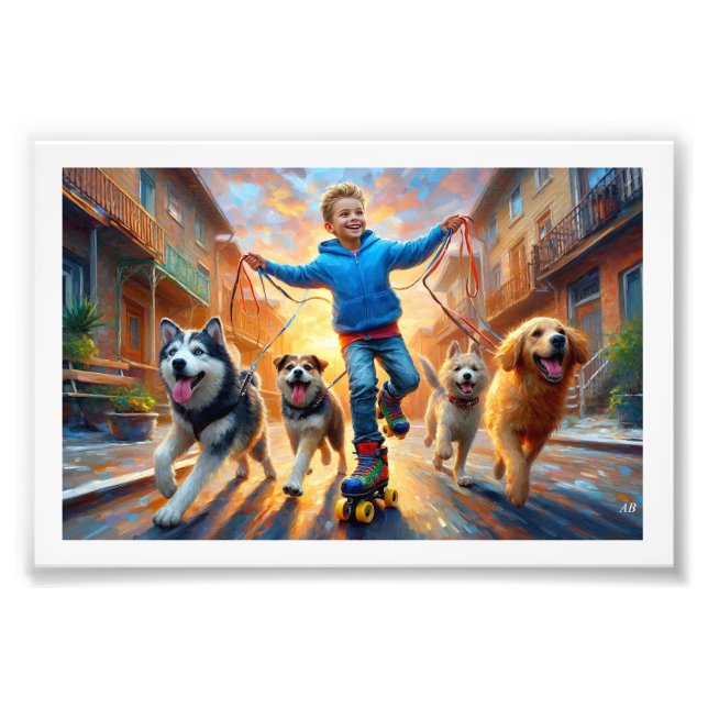 Joyful Roller Skating Adventure,  Photo Print (Front)