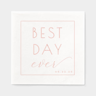 Joyful Rose Gold Celebration Foil Napkins