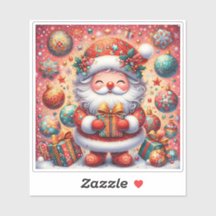 Joyful Santa Christmas Sticker