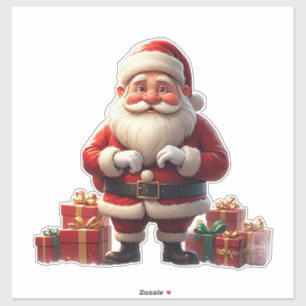 Joyful Santa Claus With Gifts And Sack