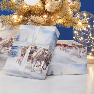 Joyful Santa's festive sleigh ride! Wrapping Paper