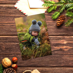 Joyful Script Happy Photo Foil Carte de vacances