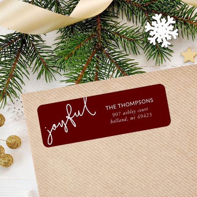 Joyful Script Holiday Return Address (Creator Uploaded)