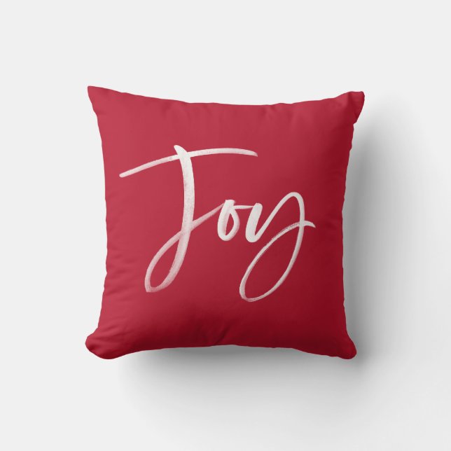 Joyful Script | Holiday Throw Pillow (Front)
