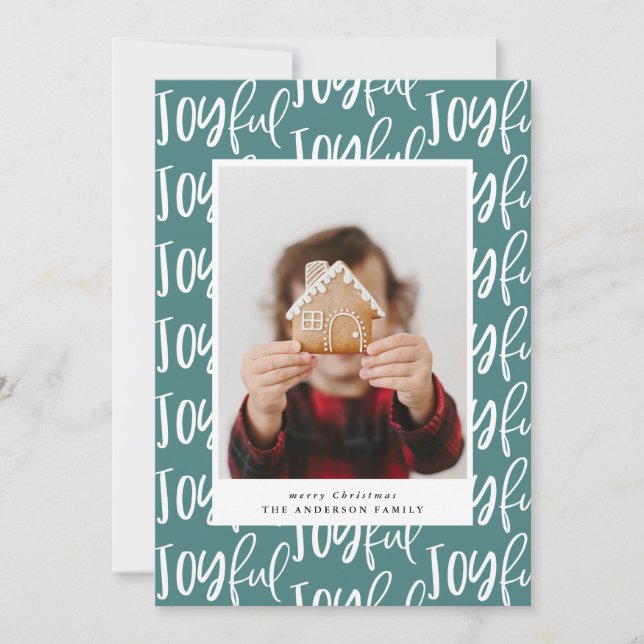 joyful script one photo family elegant colorful (Front)