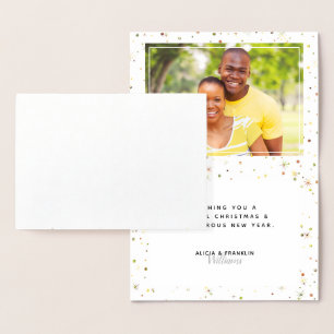 Joyful Script + Photo Colour-Matching Snow + Stars Foil Card