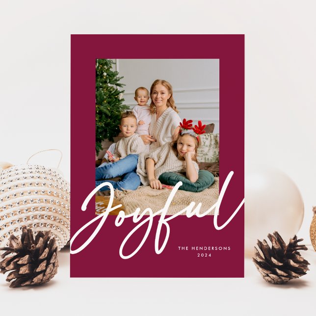 Joyful Script Photo  Holiday Card (Creator Uploaded)