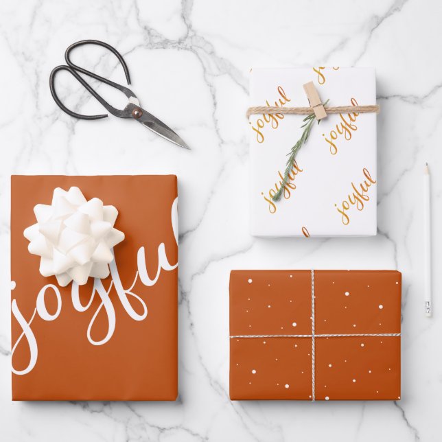 Joyful Script Snowflake Olive Green Holiday Wrappi Wrapping Paper Sheet (Front)