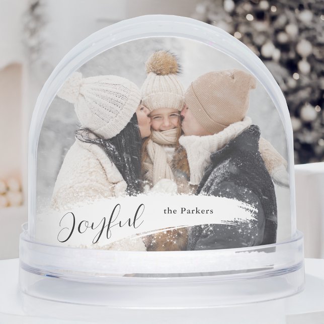 Joyful Script with Snowy Brushstroke Snow Globe (Créateur téléchargé)