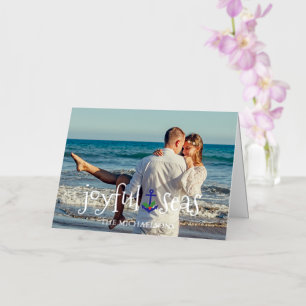 Joyful Seas Beach Nautical Christmas Foil Holiday Card