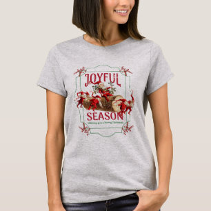 Joyful Season Festive Vintage Christmas Elves T-Shirt