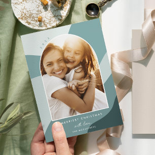 Joyful Shades   Vertical Arch Photo Holiday Card