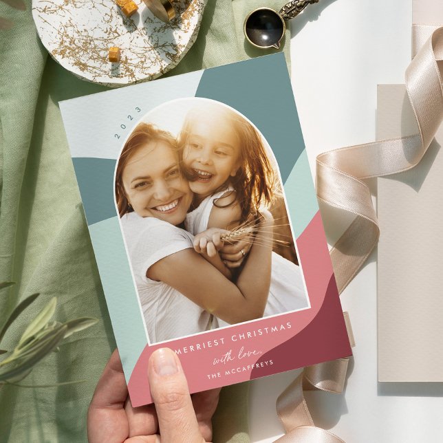 Joyful Shades | Vertical Arch Photo Holiday Card (Creator Uploaded)