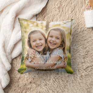 Joyful Sisters Hugging in Warm Sunlight, Emotional Throw Pillow