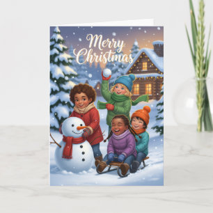 Joyful Snow Day Friends – Kids Christmas Card
