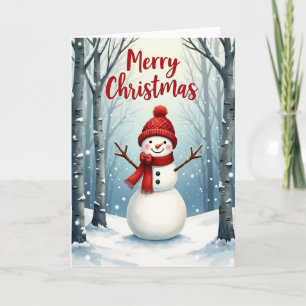 Joyful Snow Figure Christmas Card