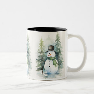 Joyful Snowman Two-Tone Coffee Mug