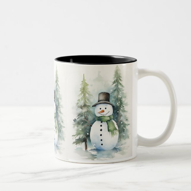 Joyful Snowman Two-Tone Coffee Mug (Right)