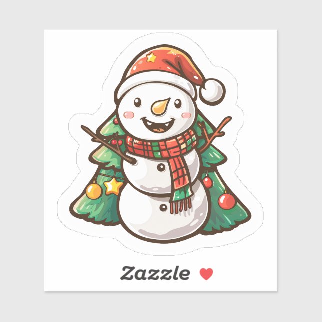 Joyful Snowman With Christmas Trees (Sheet)