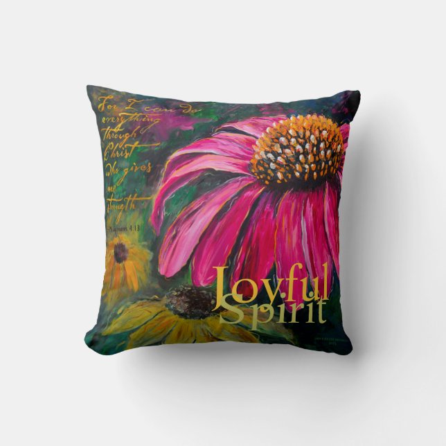 Joyful Spirit Coneflower pillow (Front)