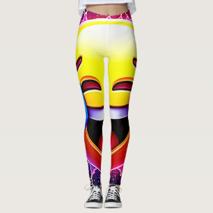 Joyful Splash: Laughing Emoji Art Leggings