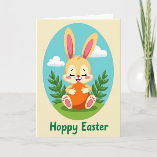 Joyful Springtime Bunny Card (Front)